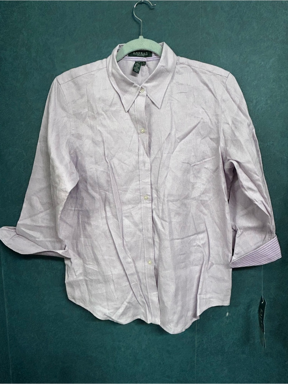 NWT PL Ralph Lauren Petite Light Lavender Button-Down Shirt